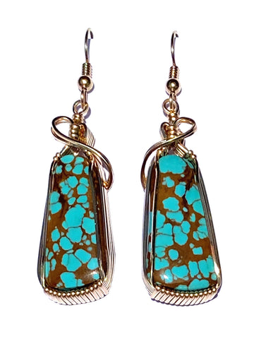 Twisted Wire Designs Artisan Handcrafted Wire Wrapped jewelry; earrings bracelets pendants 14k gold sterling silver gemstone turquoise