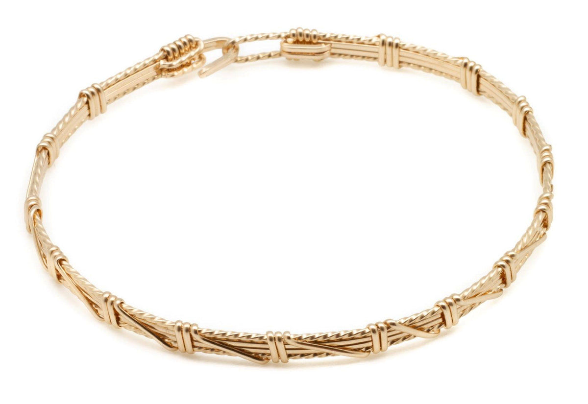 NARROW SLANT WIRE WRAPPED BANGLE (3 styles) – Twisted Wire Designs