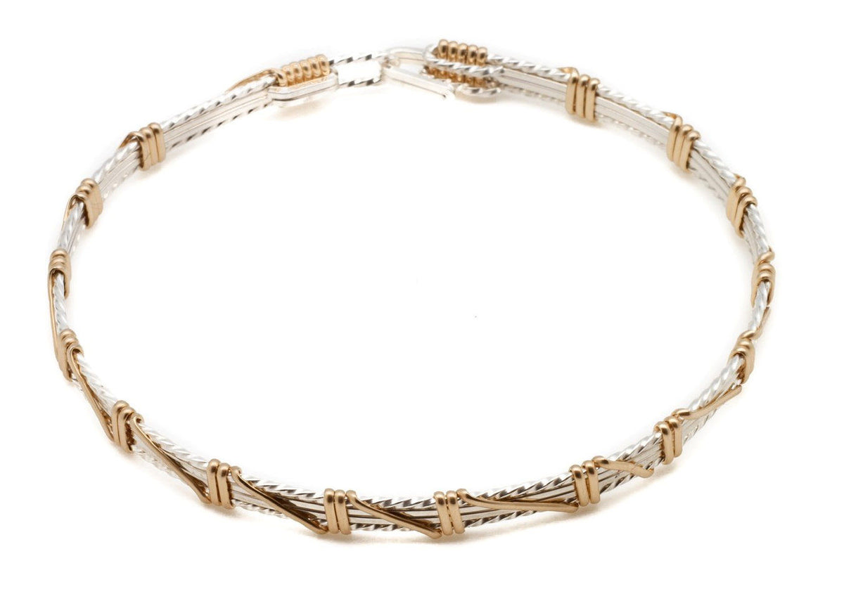 NARROW SLANT WIRE WRAPPED BANGLE (3 styles) – Twisted Wire Designs