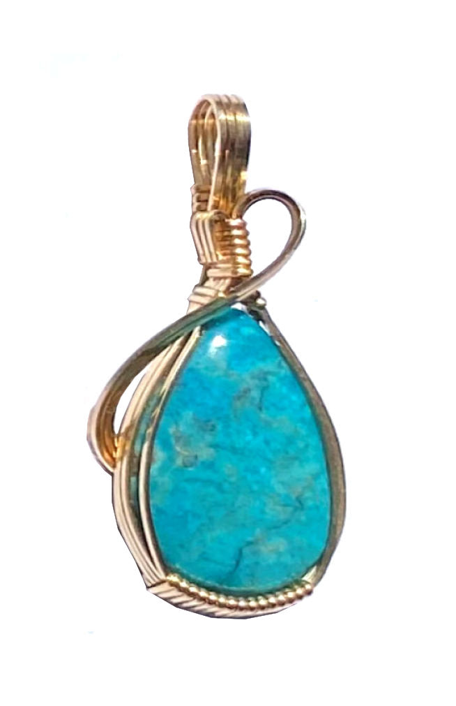 Twisted Wire Designs Artisan Handcrafted Wire Wrapped jewelry; earrings bracelets pendants 14k gold sterling silver gemstone turquoise